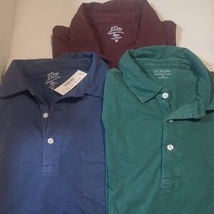 J. Crew Polo Shirt Set in Navy, Forest, and Maroon